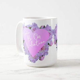 Valentijnsdag Hart Bloemen Paarse Roze Elegant Koffiemok