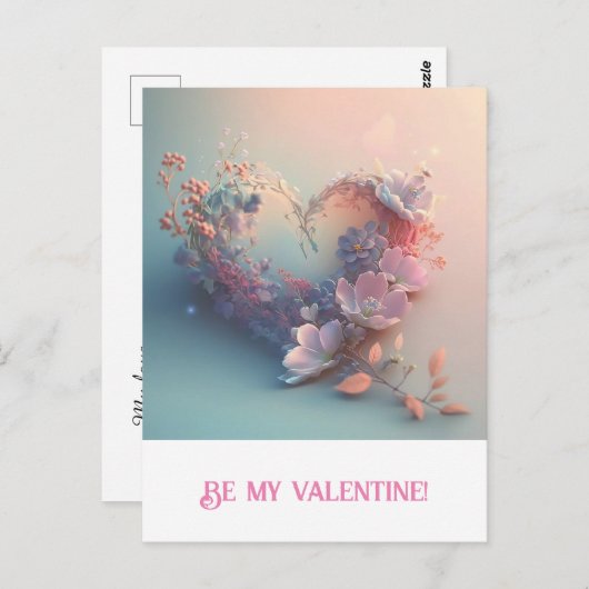 Valentijnsdag. Hart Briefkaart (Voorkant / Achterkant)