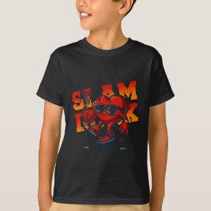 Valentijnsdag Hart Bysketbyll Slam Dunk Mannen Vro T-shirt