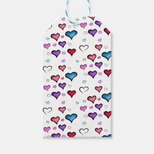 Valentijnsdag hart cadeaulabel