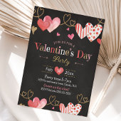 Valentijnsdag Hart Chalkboard Roze Invitation Kaart