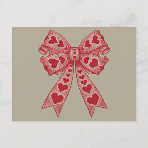 Valentijnsdag Hart Coquette strik Retro Valentijn Briefkaart