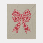 Valentijnsdag Hart Coquette strik Retro Valentijn Fleece Deken (Voorkant)