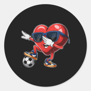 Valentijnsdag Hart Dabbing Hart Speler Voetbal Ronde Sticker