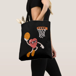 Valentijnsdag Hart Dunkerende Schattige Basketbal Draagtas