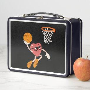Valentijnsdag Hart Dunking Schattige Basketbal