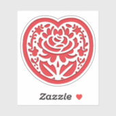 "Valentijnsdag Hart en Liefde Bloemen Sticker (Vel)