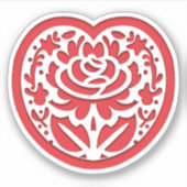 "Valentijnsdag Hart en Liefde Bloemen Sticker (Voorkant)