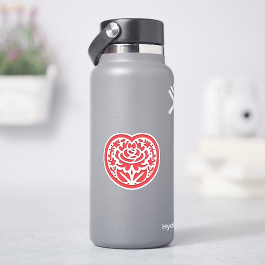 "Valentijnsdag Hart en Liefde Bloemen Sticker (HydroFlask)