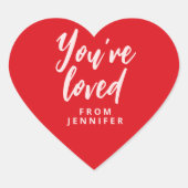 Valentijnsdag Hart en Liefde Rode Sticker (Voorkant)