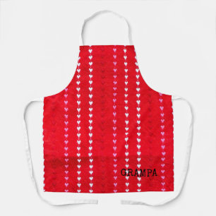 Valentijnsdag Hart Fabric Red Love NAME Schort