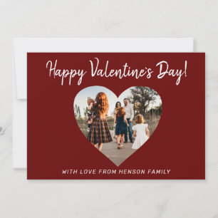 Valentijnsdag Hart Familie Foto Script Vakantie Feestdagenkaart