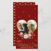 Valentijnsdag Hart Foto Gouden Glitters Hart Rood (Voorkant / Achterkant)