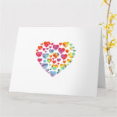 Valentijnsdag Hart Harten Tie Dye Kaart (Gele Bloem)