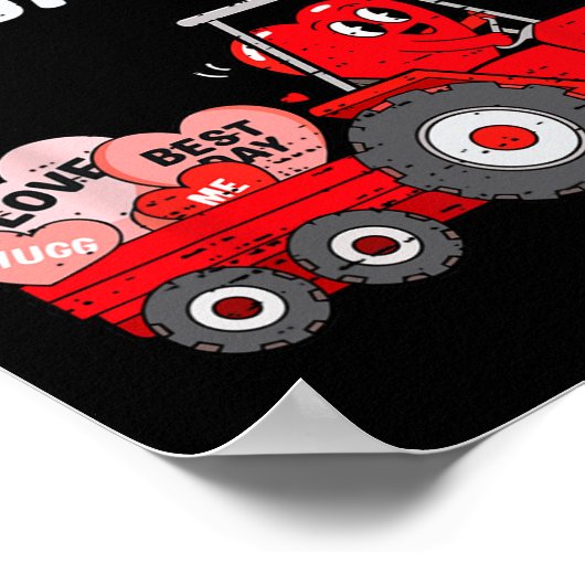 Valentijnsdag hart in trekker Grappig Boerderij Pe Poster (Hoek)