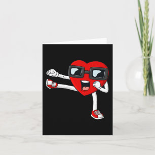 Valentijnsdag hart karate kick fun jongens meisjes kaart