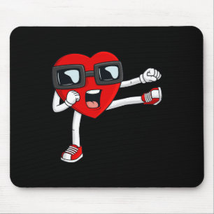 Valentijnsdag hart karate kick fun jongens meisjes muismat