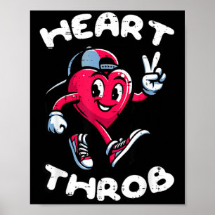 Valentijnsdag Hart Klop Vrede Retro Groovy Jongens Poster