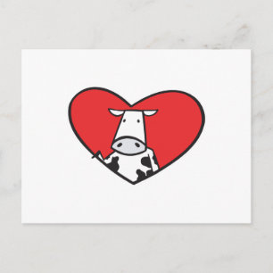 Valentijnsdag Hart Koe Feestdagenkaart