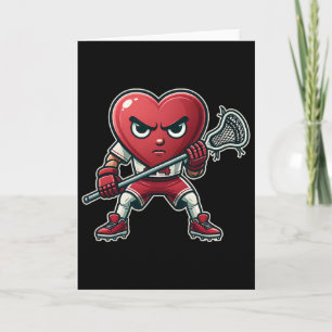 Valentijnsdag Hart Lacrosse Team Speler  Kaart