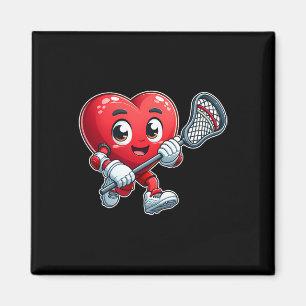 Valentijnsdag Hart Lacrosse Team Speler Sport Magneet
