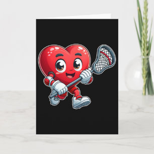 Valentijnsdag Hart Lacrosse Team Speler Sporten Kaart
