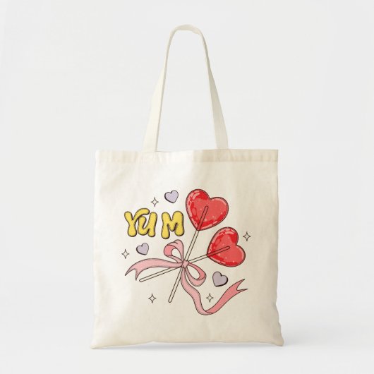 Valentijnsdag Hart Lollipop Tote Bag (Voorkant)
