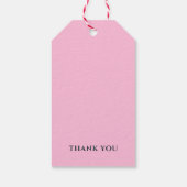 Valentijnsdag hart roze dank u cadeaulabel (Achterkant)