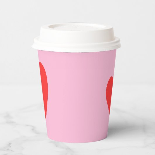 Valentijnsdag hart roze en rood papieren bekers (Links)