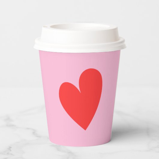 Valentijnsdag hart roze en rood papieren bekers (Achterkant)