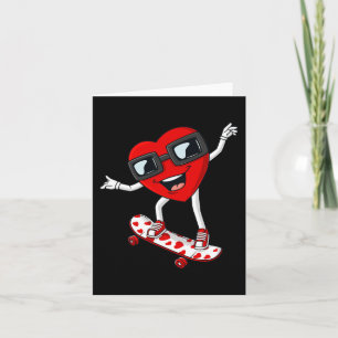Valentijnsdag Hart Skateboardrijdende Jongens Kids Kaart