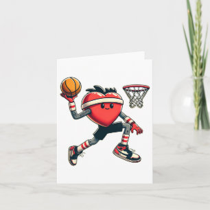 Valentijnsdag Hart Sketll Slam Dunk Teamspeler Kaart