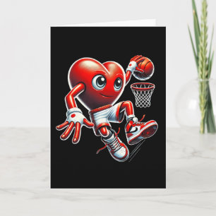 Valentijnsdag Hart Slam Dunk Sketll Teamsport Kaart
