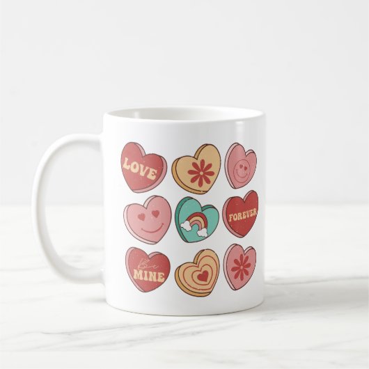 Valentijnsdag Hart Snoepjes Koffiemok (Links)