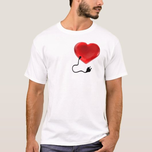 Valentijnsdag Hart Socket Plug Pair Love Gift T-shirt (Voorkant)