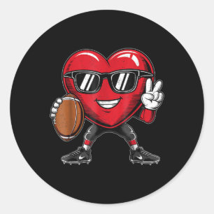 Valentijnsdag Hart Spelen Football Jongens Meisjes Ronde Sticker