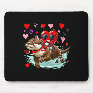 Valentijnsdag Hart Sungles Ridende Otter Dier Muismat