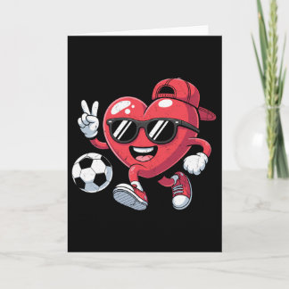 Valentijnsdag Hart Voetbal Spelende Jongens Mannen Kaart