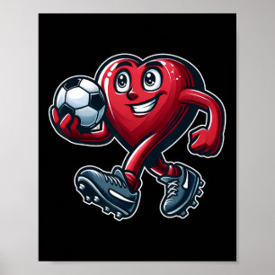 Valentijnsdag Hart Voetbalteam Speler Poster