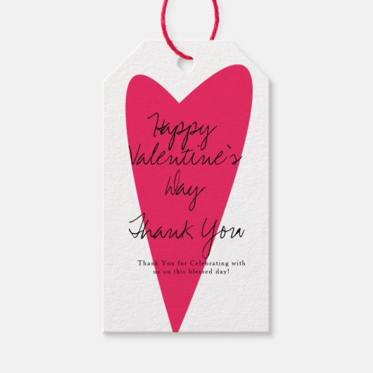 Valentijnsdag Hartelijk dank Label Cadeaulabel (Voorkant)