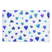 Valentijnsdag harten - blauw kussensloop (Achterkant)