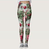 Valentijnsdag Harten en Rozen Leggings (Voorkant)