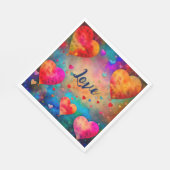 Valentijnsdag harten gepersonaliseerd servet (Hoek)