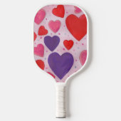 Valentijnsdag Harten in Roze Paarse Rood Patroon Pickleball Paddle (Voorkant)