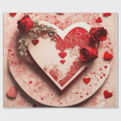 Valentijnsdag harten inpakpapier (Vlak)