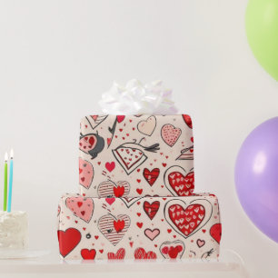 Valentijnsdag harten inpakpapier