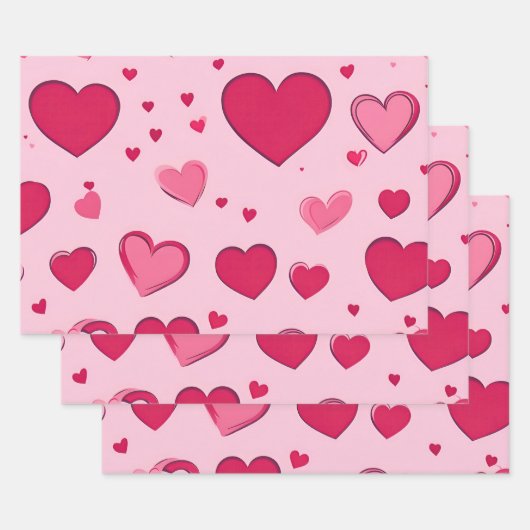 Valentijnsdag Harten Inpakpapier 01 (Set)