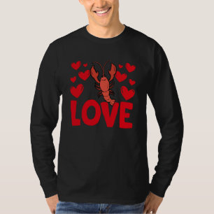 Valentijnsdag Harten Liefde Rivierkreeften Dieren T-shirt