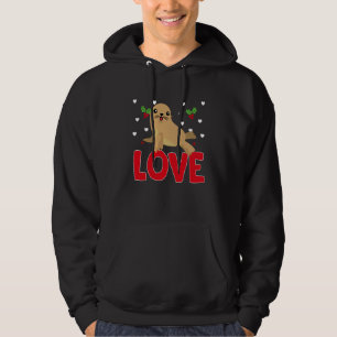 Valentijnsdag Harten Liefde Zeeleeuw Dieren Vrouwe Hoodie