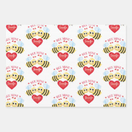 Valentijnsdag Harten Persoonlijke naam bijenmijn Inpakpapier Vel